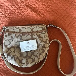 Coach Beige and Brown Crossbody Bag